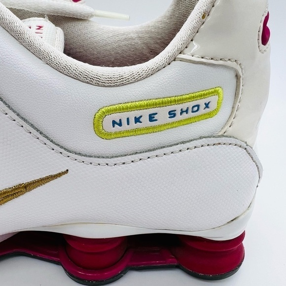 NIKE SHOX 2013 WHITE YOUTH ATHLETIC SHOES WITH RAINBOW HIGHLIGHTS SIZE 7Y - Picture 5 of 14